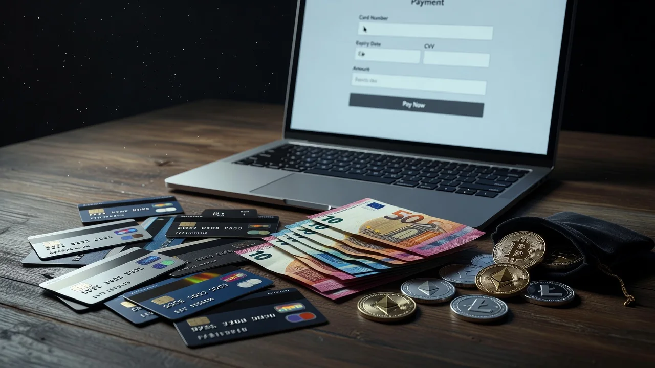 Cards and crypto on an Olympe cashier desk